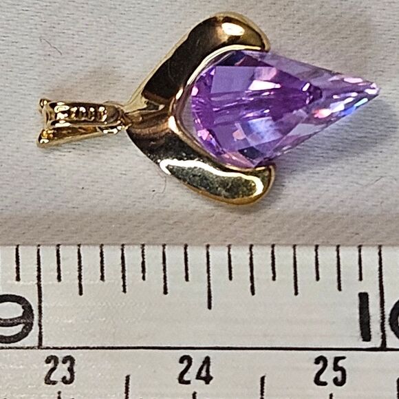 Amethyst and Gold Pendant, Unique and rare - Picture 5 of 7